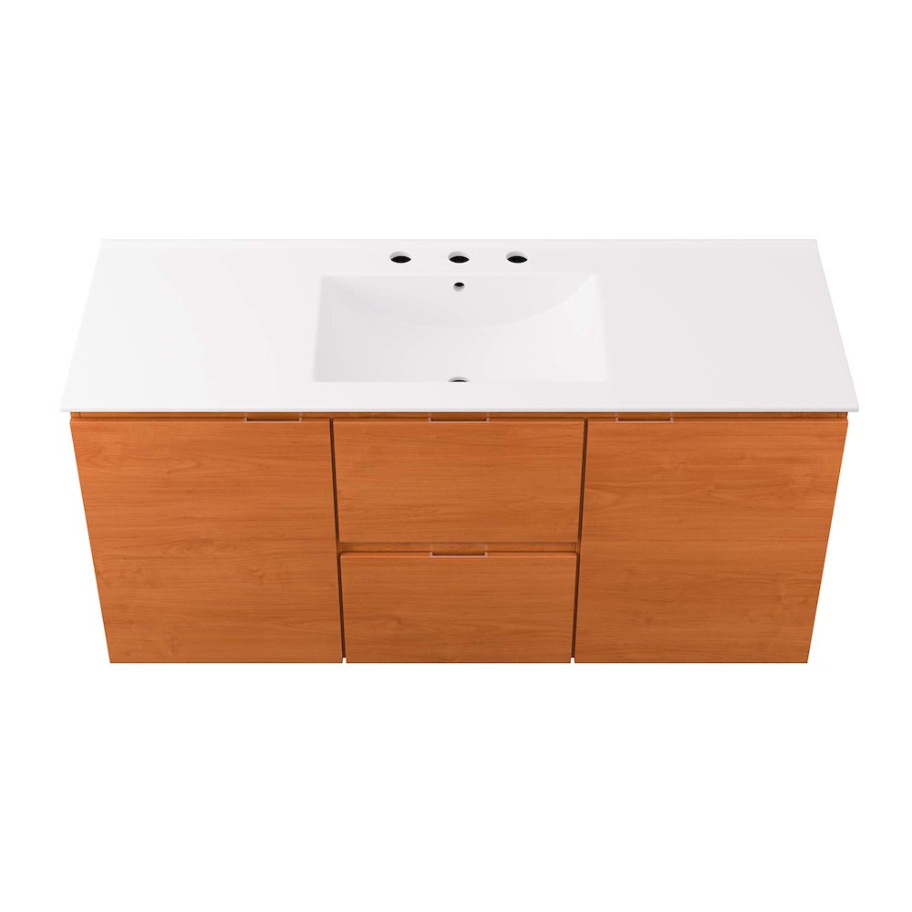 Scenic 48" Wall-Mount Bathroom Vanity. Picture 5