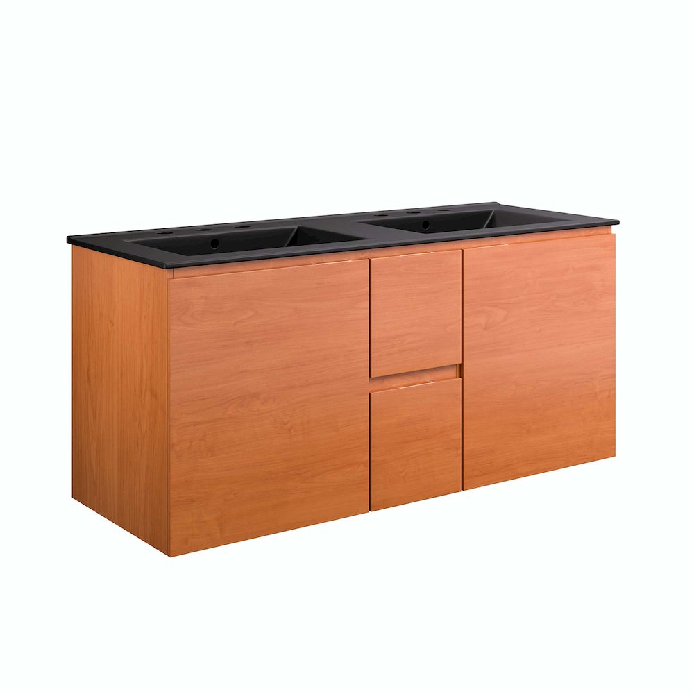 Scenic 48" Double Wall-Mount Bathroom Vanity. Picture 1
