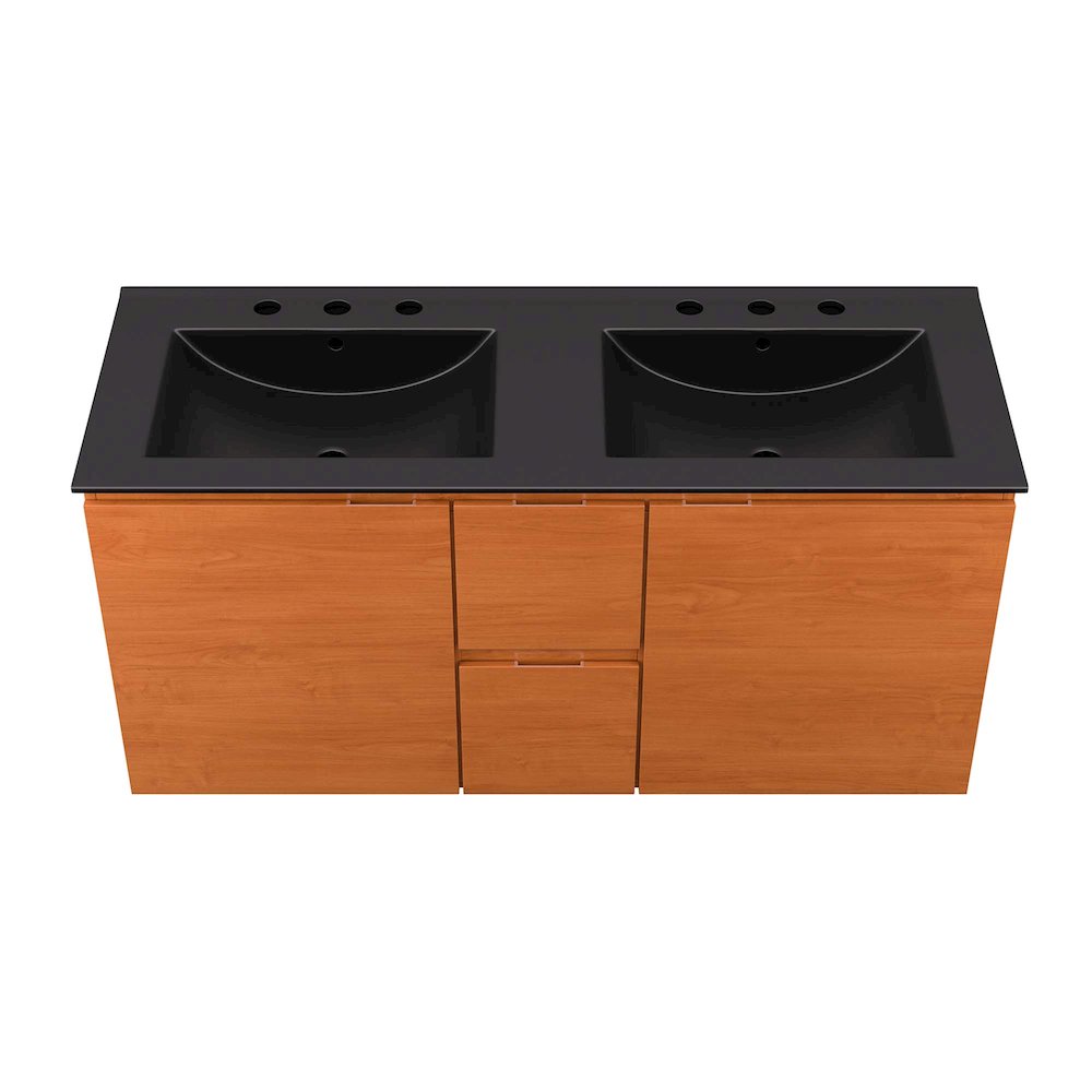 Scenic 48" Double Wall-Mount Bathroom Vanity. Picture 5
