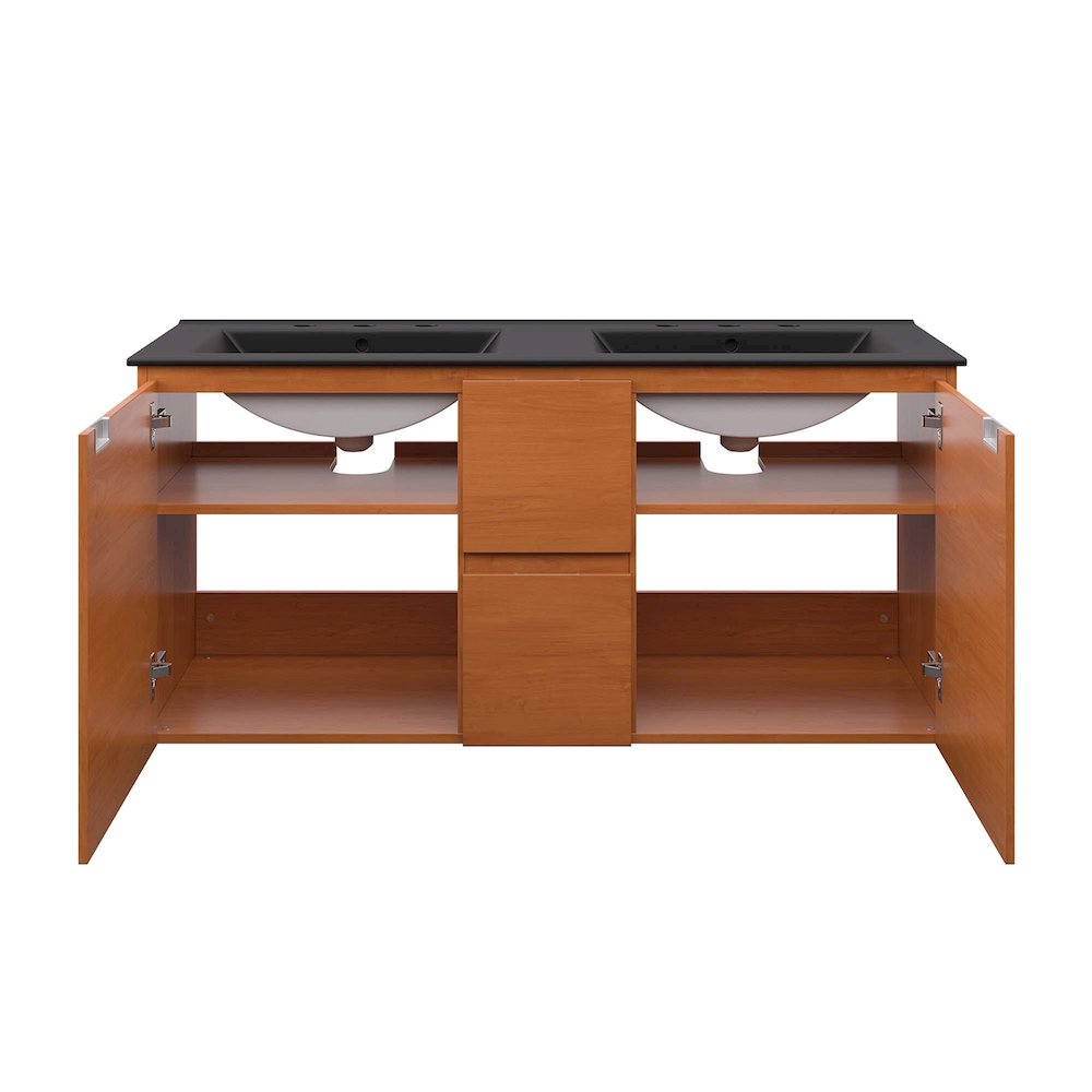 Scenic 48" Double Wall-Mount Bathroom Vanity. Picture 6