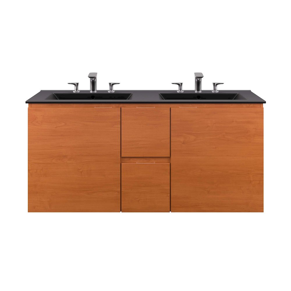 Scenic 48" Double Wall-Mount Bathroom Vanity. Picture 4