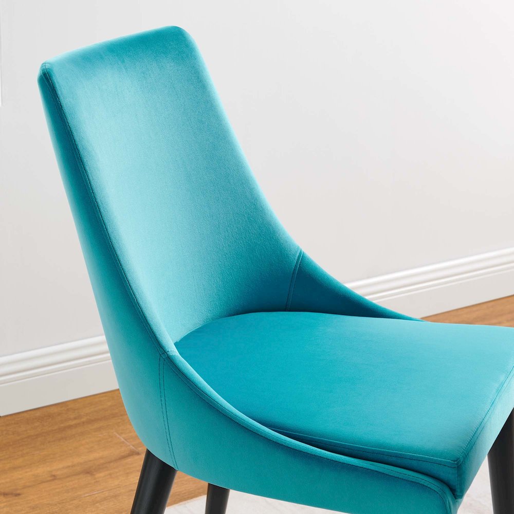 Viscount Accent Performance Velvet Dining Chairs Set of 2. Picture 9