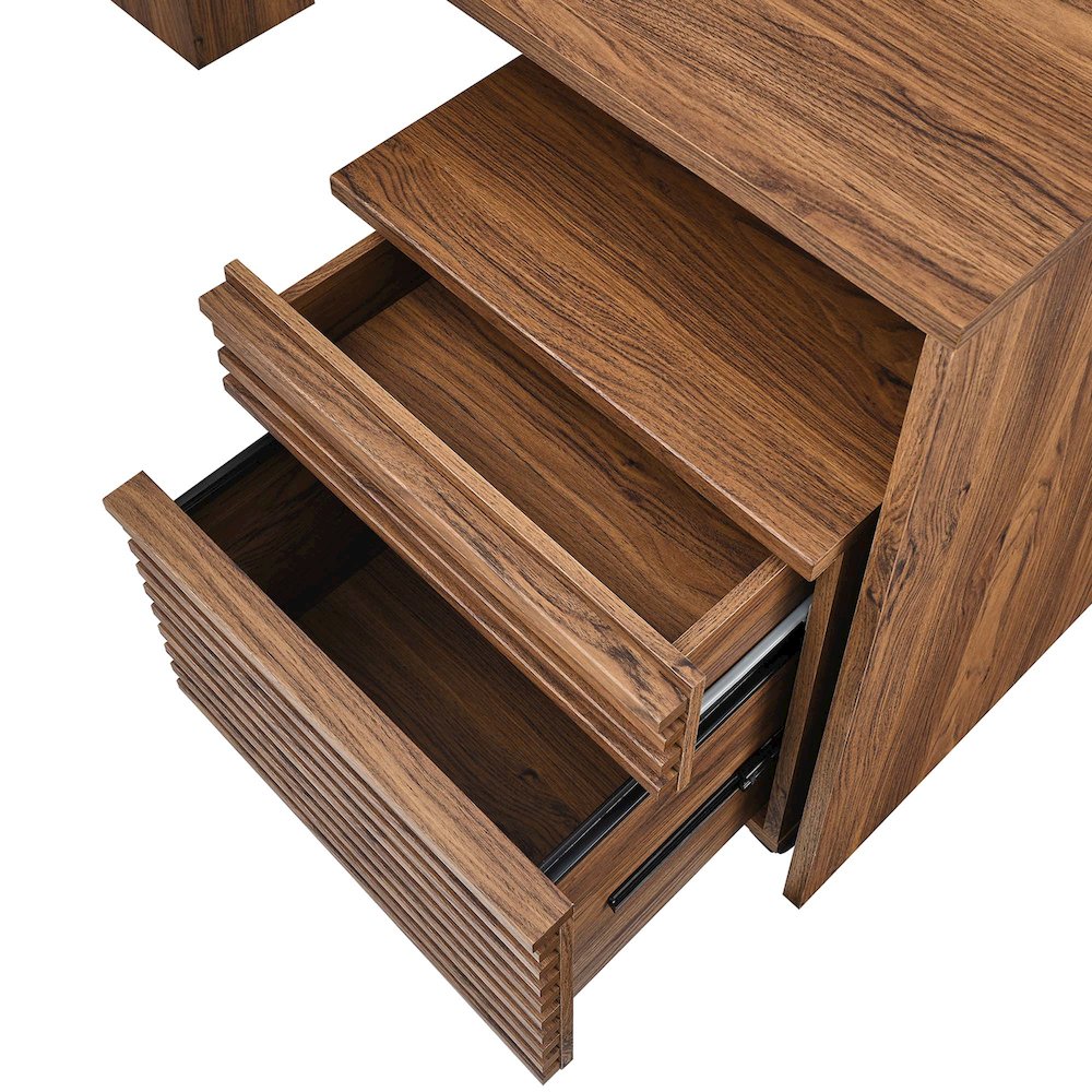 Render Wood Desk and File Cabinet Set. Picture 13
