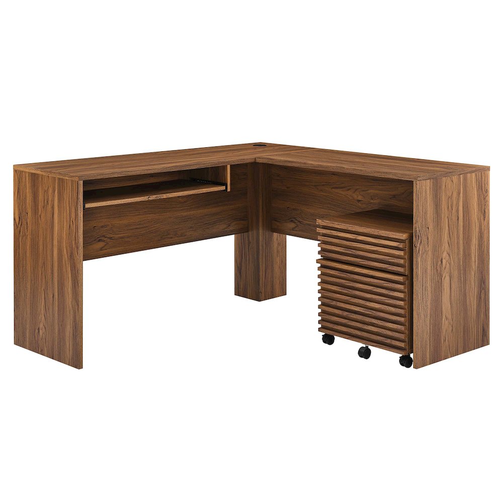 Render Wood Desk and File Cabinet Set. Picture 15