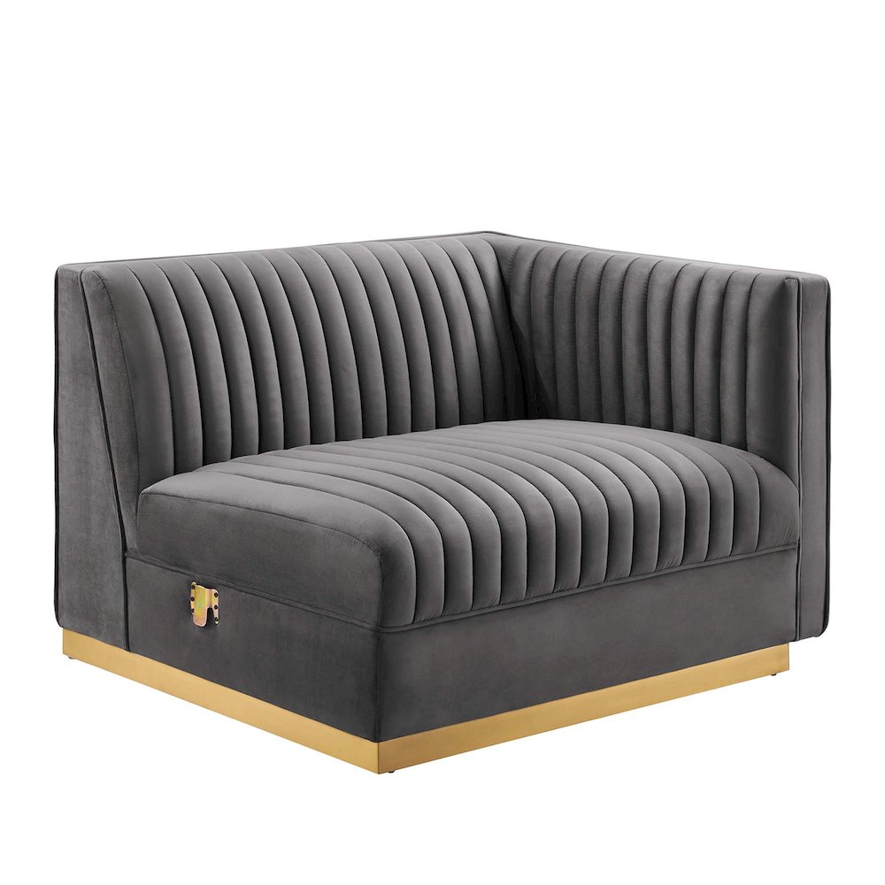 Sanguine Channel Tufted Performance Velvet Modular Sectional Sofa Loveseat. Picture 4