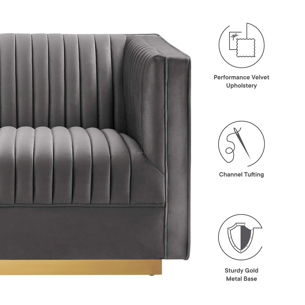 Sanguine Channel Tufted Performance Velvet Modular Sectional Sofa Loveseat. Picture 2