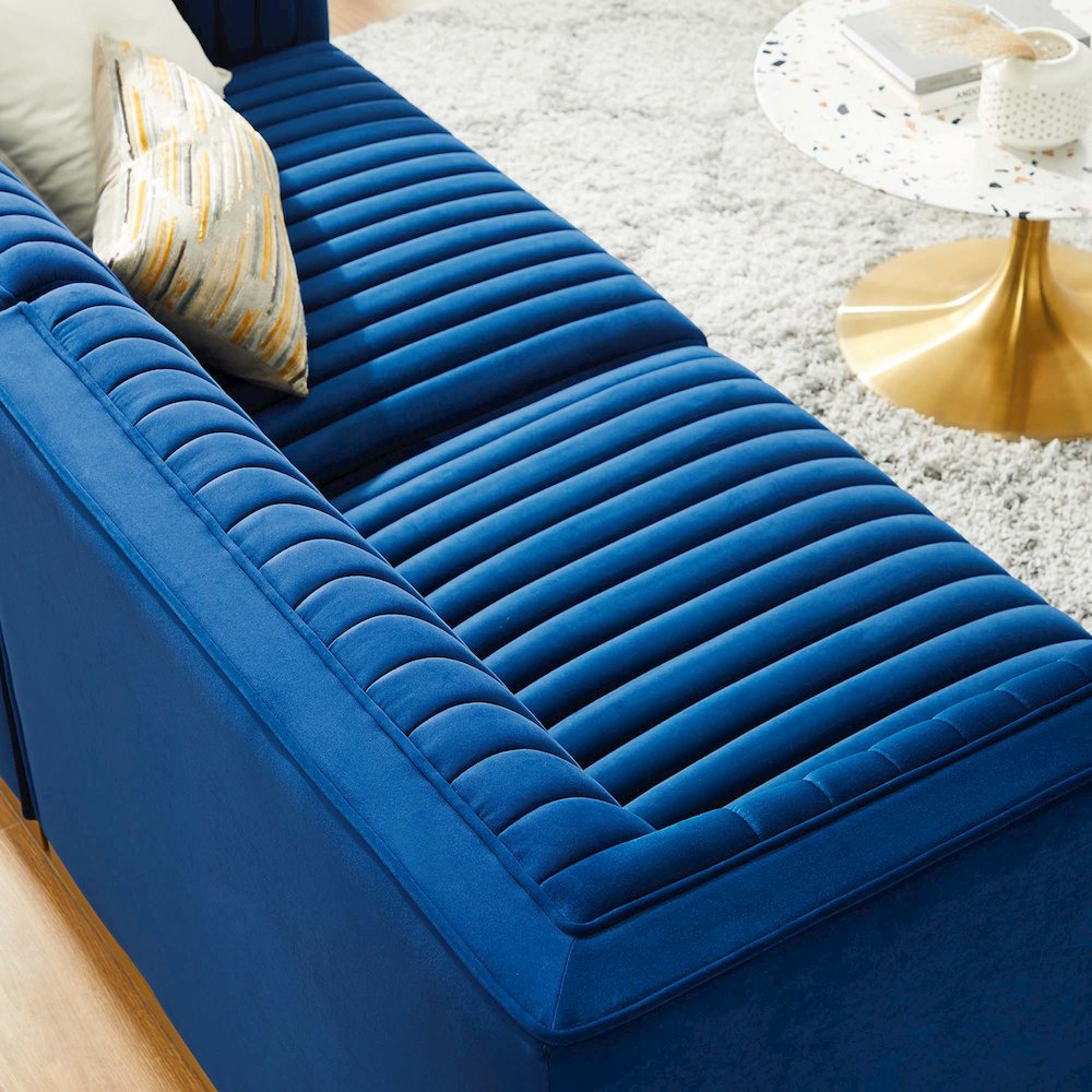 Sanguine Channel Tufted Performance Velvet Modular Sectional Sofa Loveseat. Picture 11