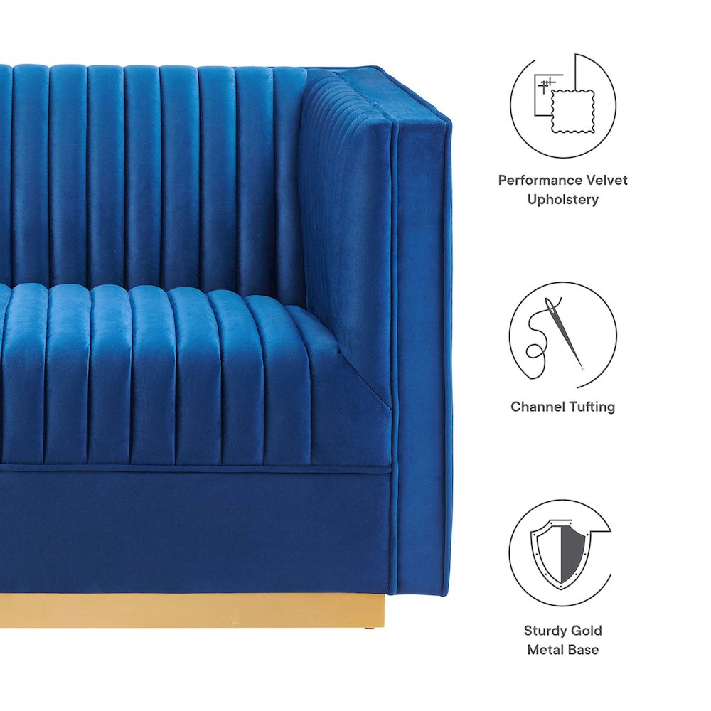 Sanguine Channel Tufted Performance Velvet Modular Sectional Sofa Loveseat. Picture 2
