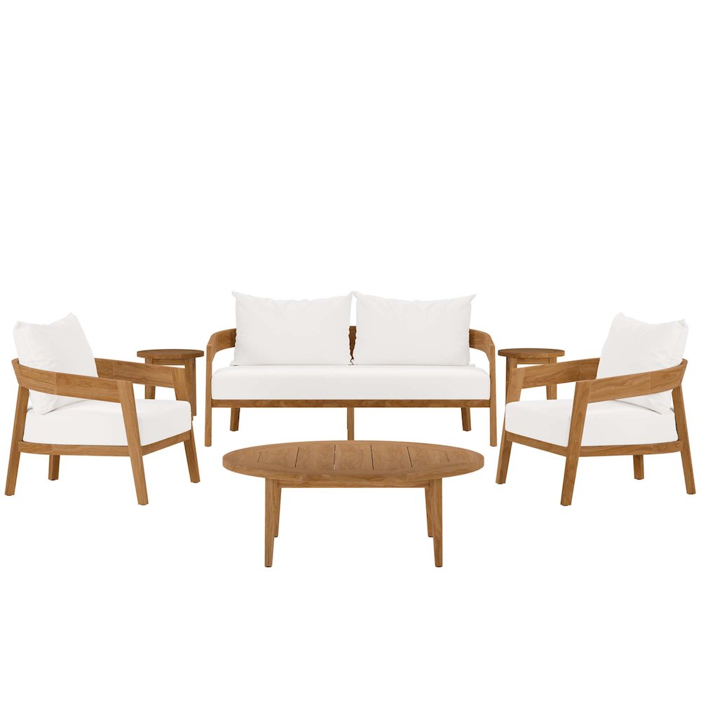 Brisbane 6-Piece Teak Wood Outdoor Patio Set. Picture 1