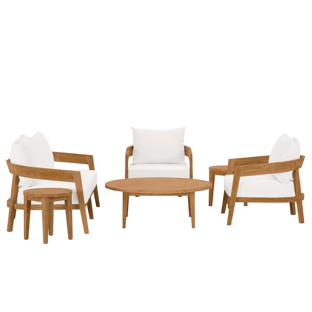 Brisbane 6-Piece Teak Wood Outdoor Patio Set. Picture 6