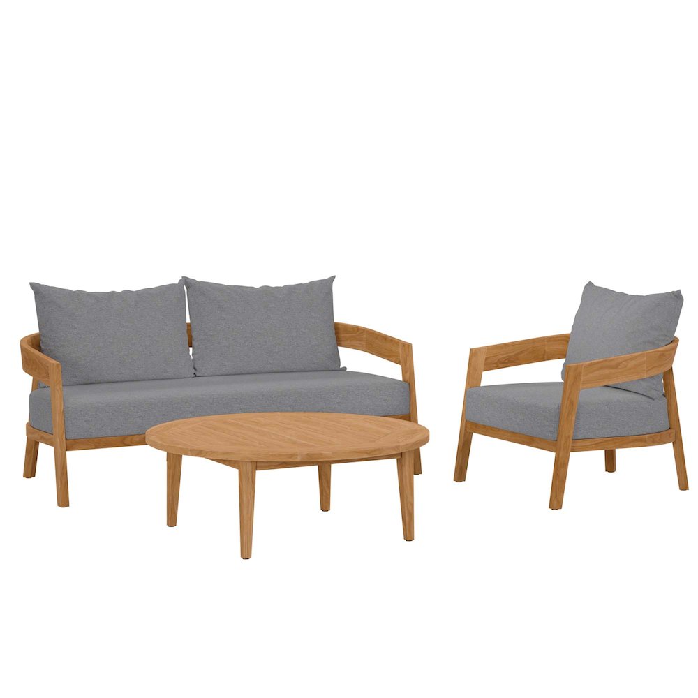 Brisbane 3-Piece Teak Wood Outdoor Patio Set. Picture 1