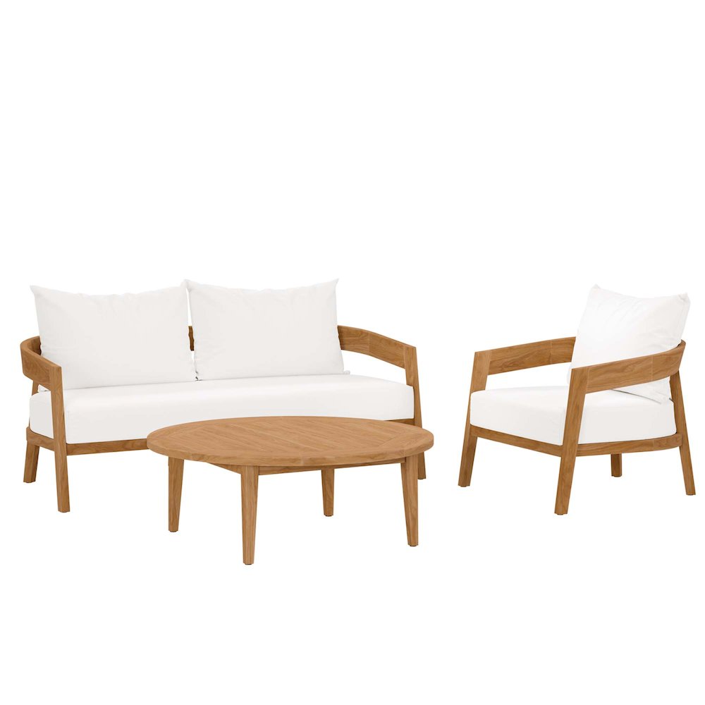 Brisbane 3-Piece Teak Wood Outdoor Patio Set. Picture 1