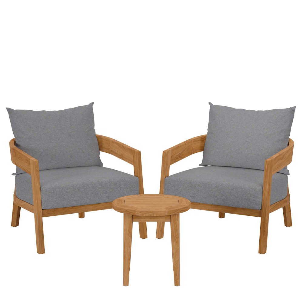 Brisbane 3-Piece Teak Wood Outdoor Patio Set. Picture 1