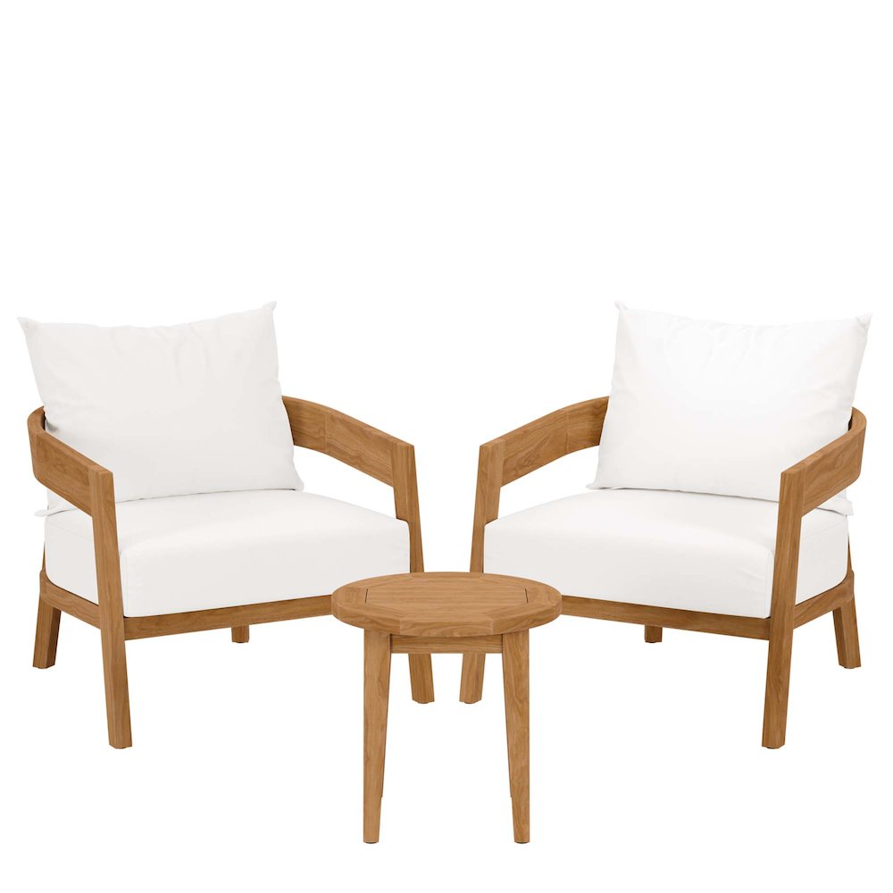 Brisbane 3-Piece Teak Wood Outdoor Patio Set. Picture 1