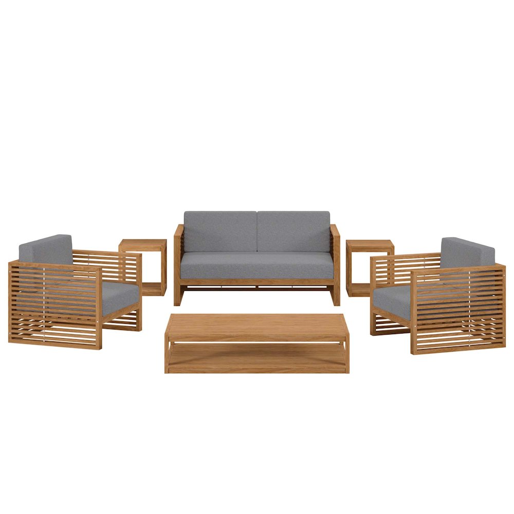 Carlsbad 6-Piece Teak Wood Outdoor Patio Set. Picture 1