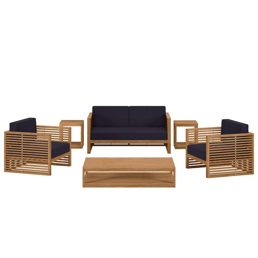 Carlsbad 6-Piece Teak Wood Outdoor Patio Set. Picture 1