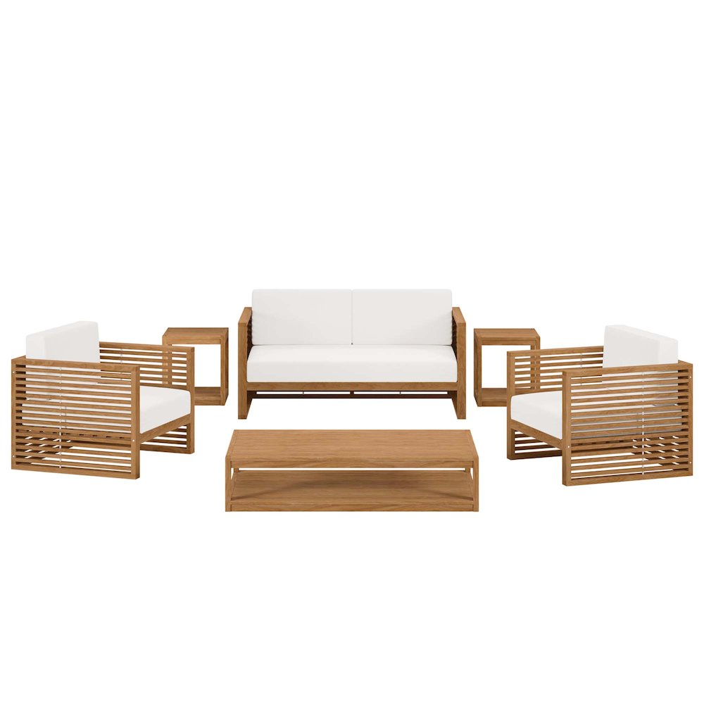 Carlsbad 6-Piece Teak Wood Outdoor Patio Set. Picture 1