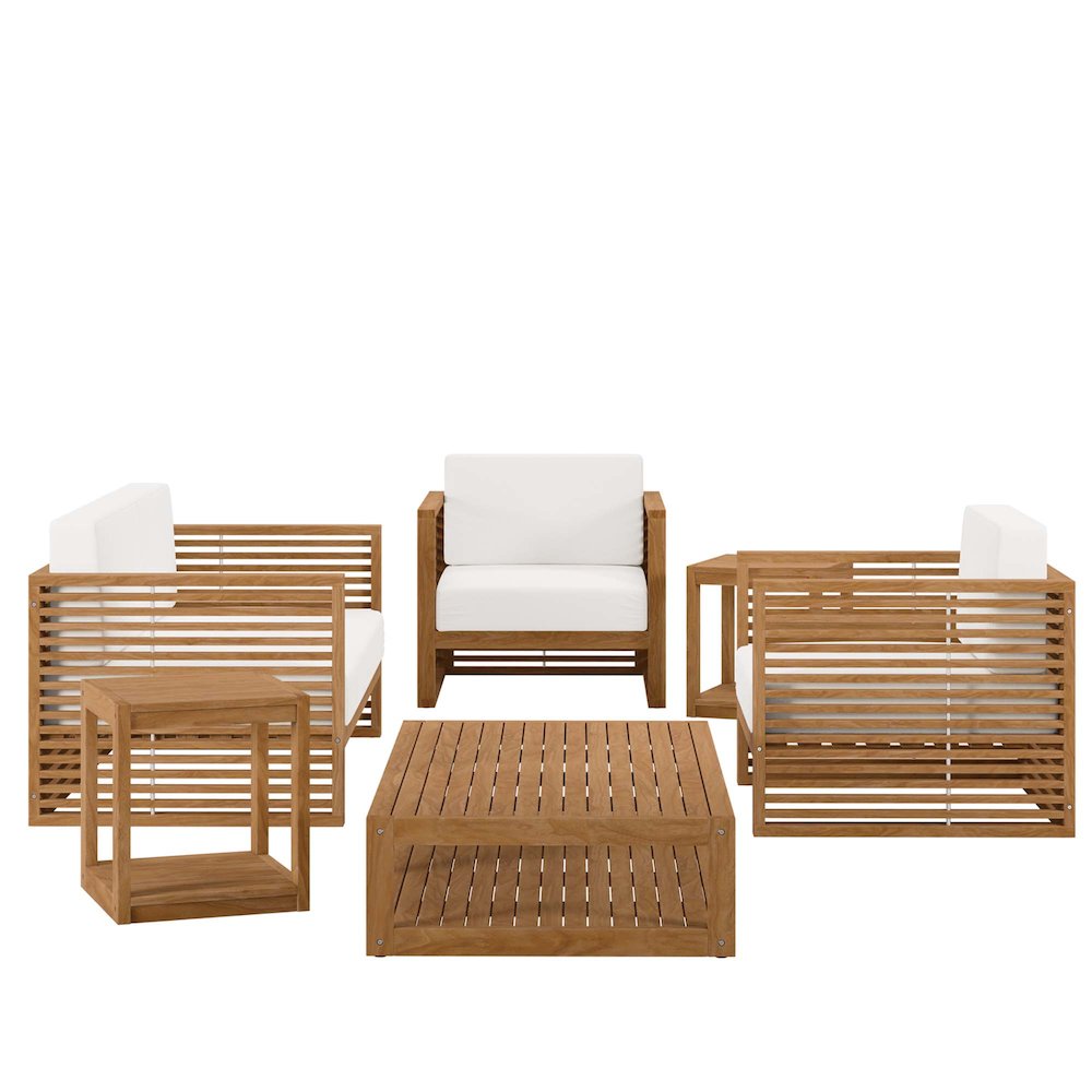 Carlsbad 6-Piece Teak Wood Outdoor Patio Set. Picture 6