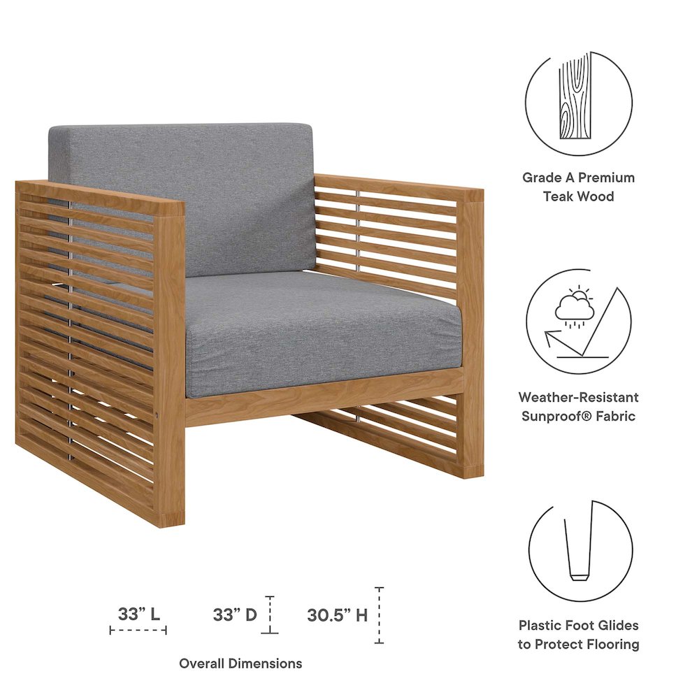 Carlsbad 3-Piece Teak Wood Outdoor Patio Set. Picture 3
