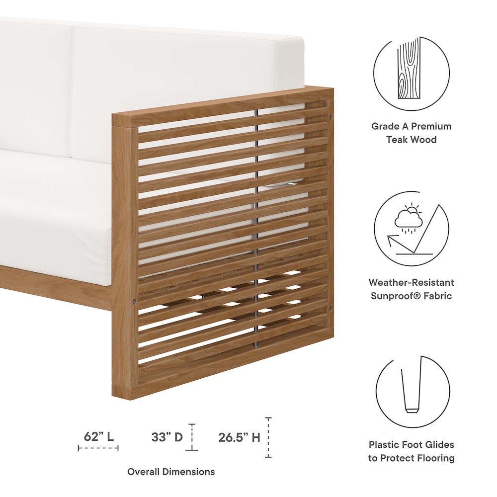 Carlsbad 3-Piece Teak Wood Outdoor Patio Set. Picture 3