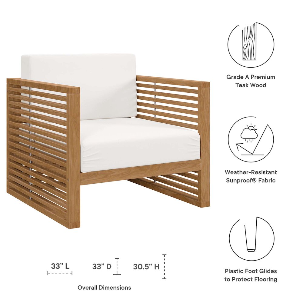 Carlsbad 3-Piece Teak Wood Outdoor Patio Set. Picture 4