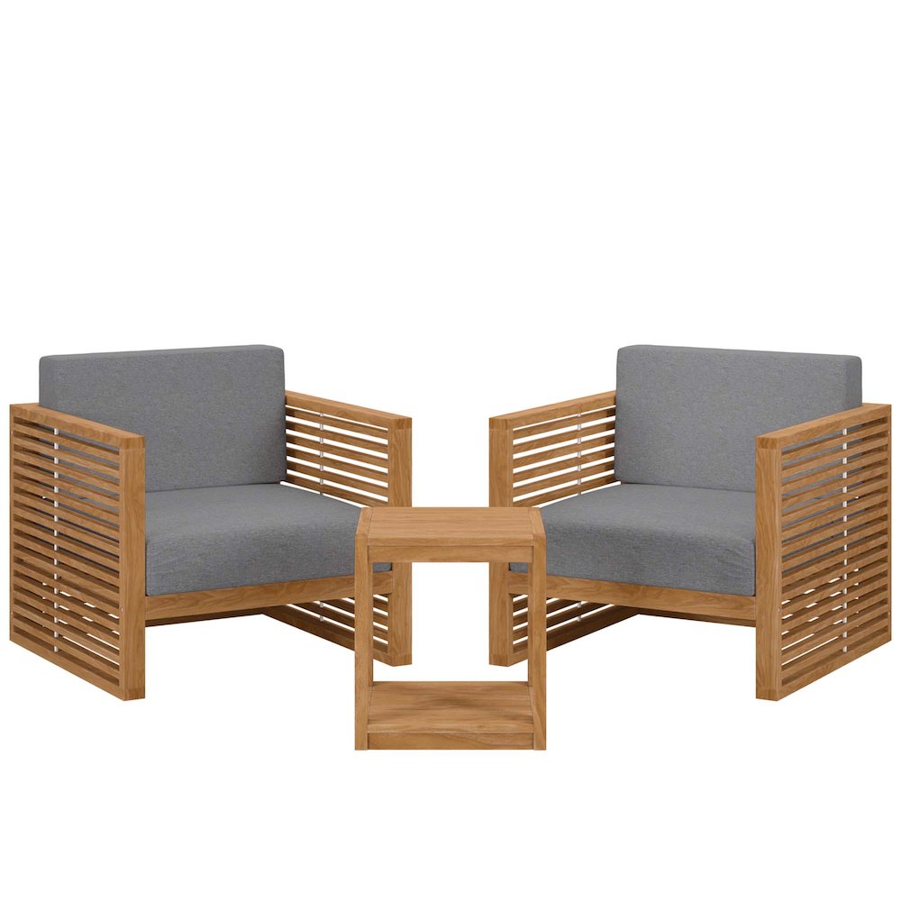 Carlsbad 3-Piece Teak Wood Outdoor Patio Set. Picture 1