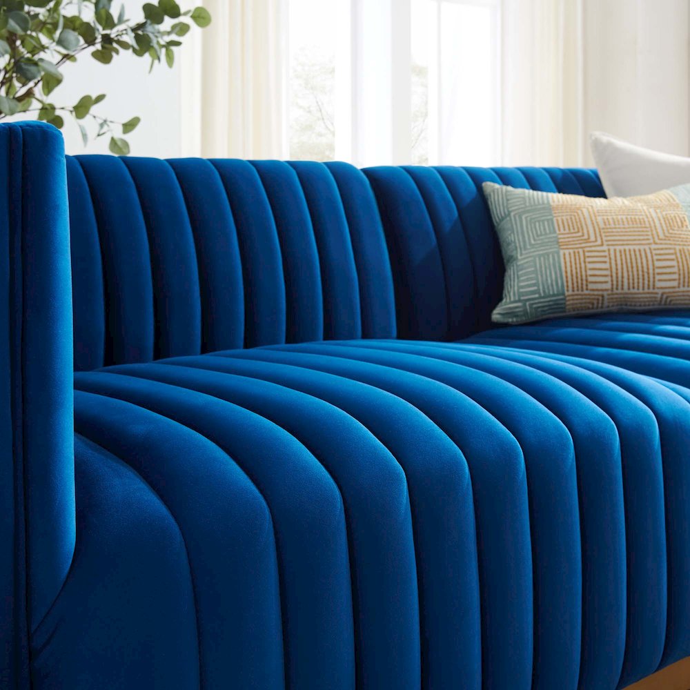 Conjure Channel Tufted Performance Velvet Loveseat. Picture 11