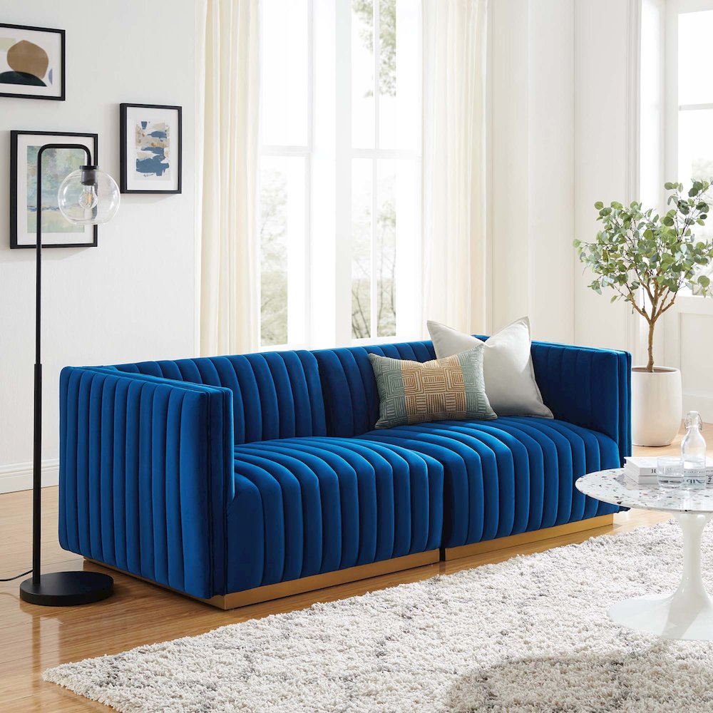 Conjure Channel Tufted Performance Velvet Loveseat. Picture 10