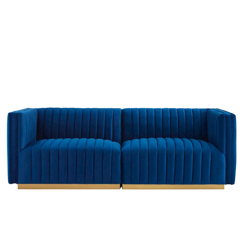 Conjure Channel Tufted Performance Velvet Loveseat. Picture 3