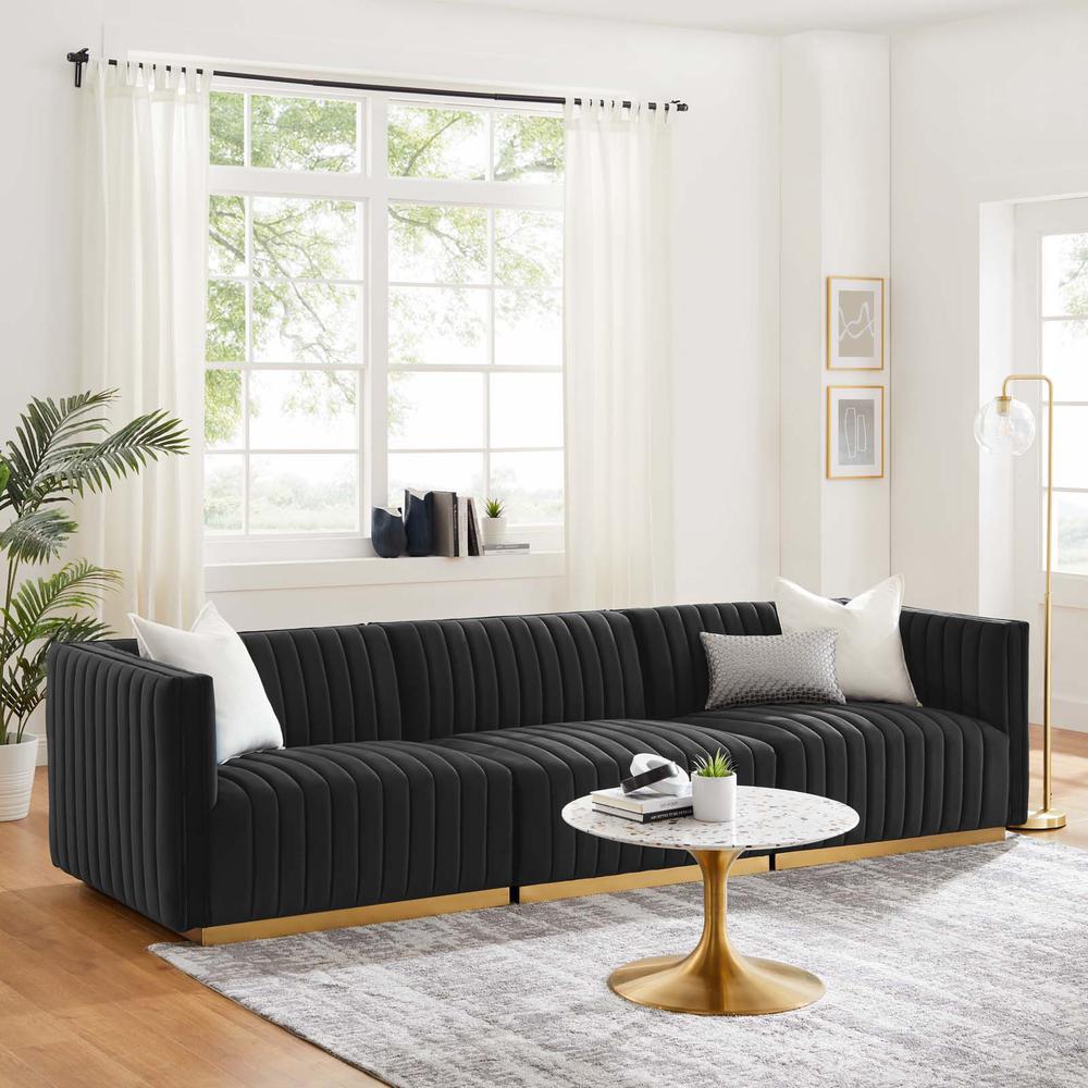 Conjure Channel Tufted Performance Velvet Sofa. Picture 13