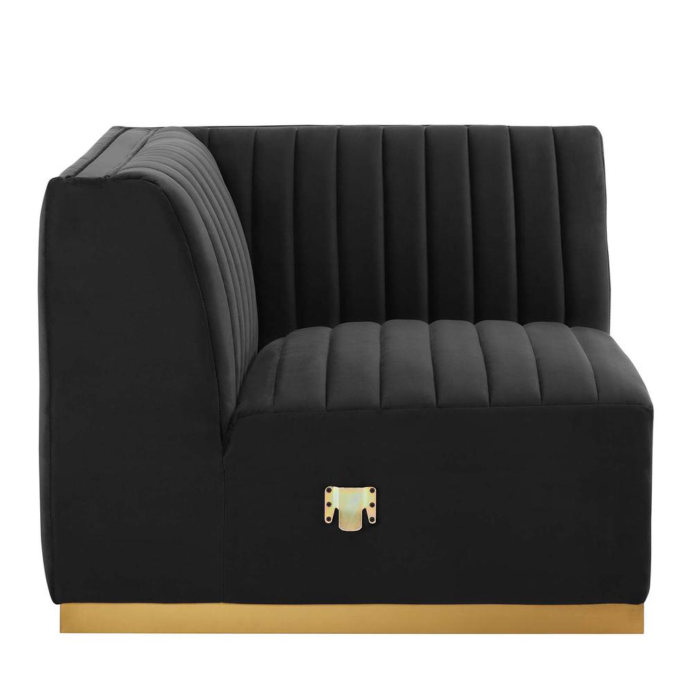 Conjure Channel Tufted Performance Velvet 4-Piece Sectional. Picture 9