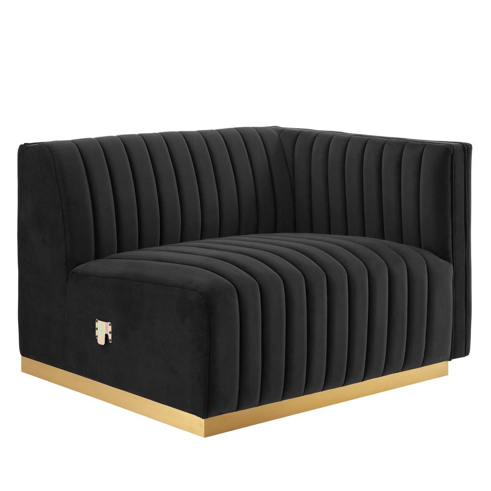 Conjure Channel Tufted Performance Velvet 4-Piece Sectional. Picture 11