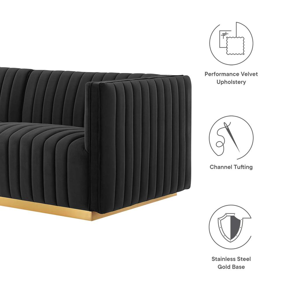 Conjure Channel Tufted Performance Velvet 4-Piece Sectional. Picture 14