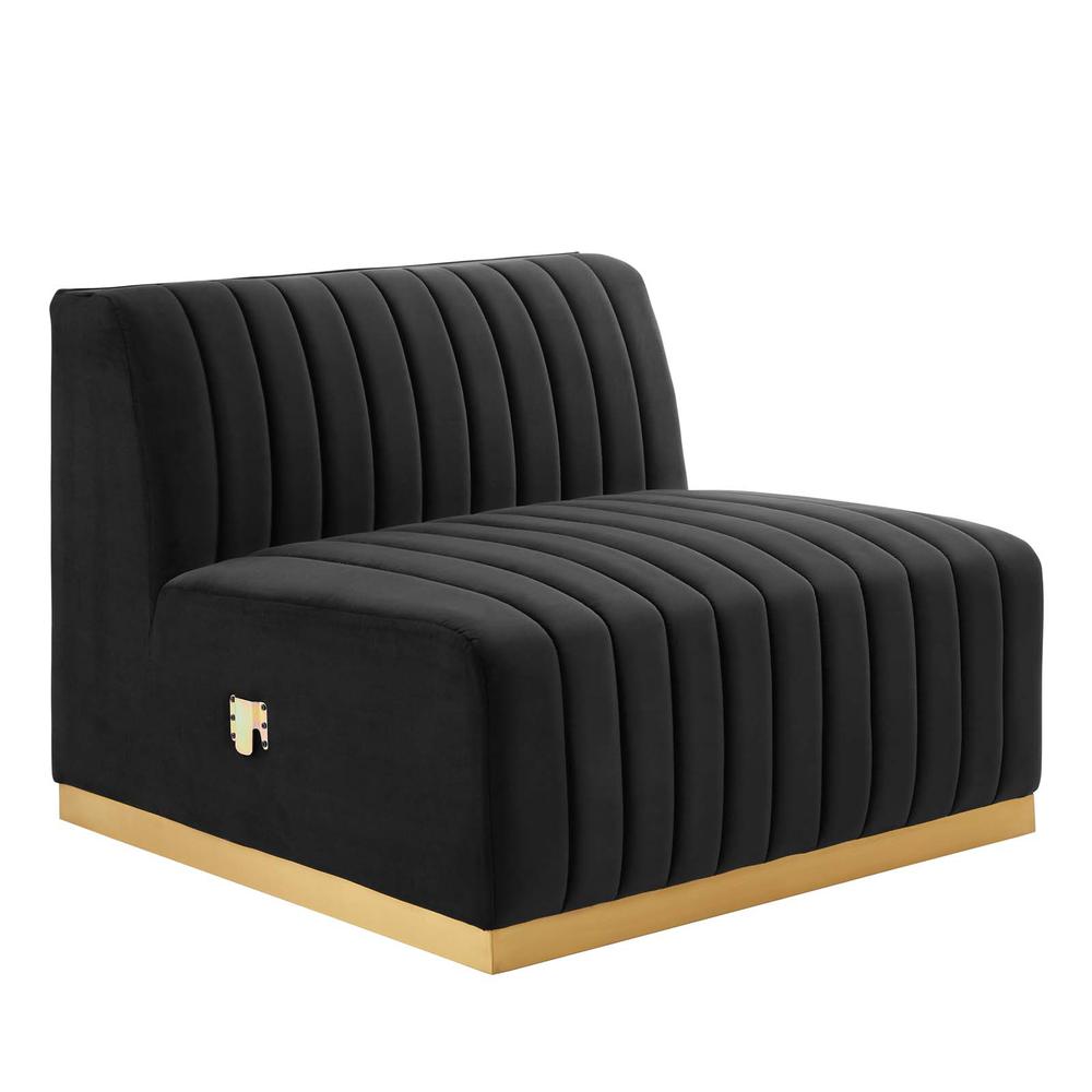 Conjure Channel Tufted Performance Velvet 4-Piece Sectional. Picture 6