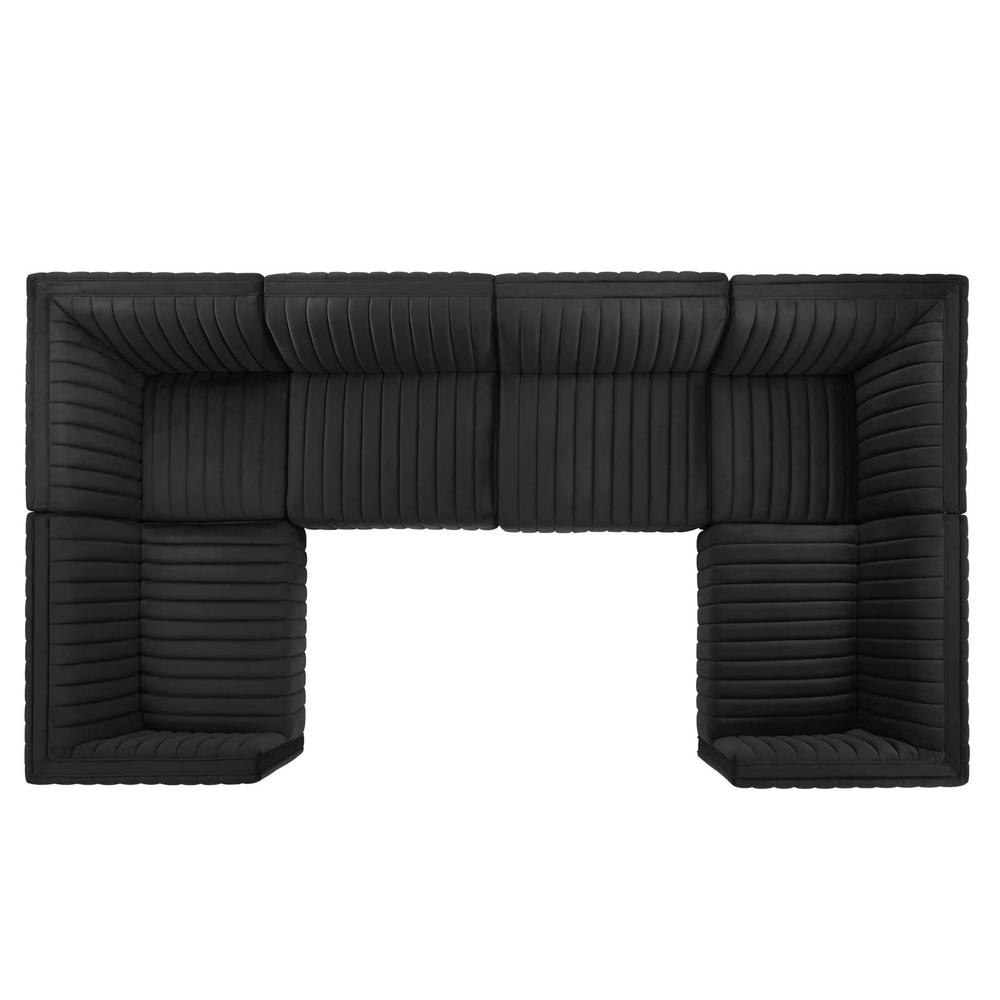 Conjure Channel Tufted Performance Velvet 6-Piece U-Shaped Sectional. Picture 2