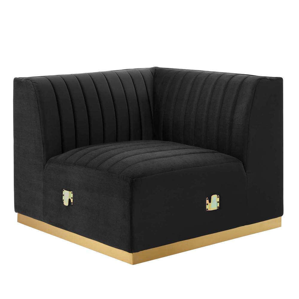 Conjure Channel Tufted Performance Velvet 6-Piece U-Shaped Sectional. Picture 6