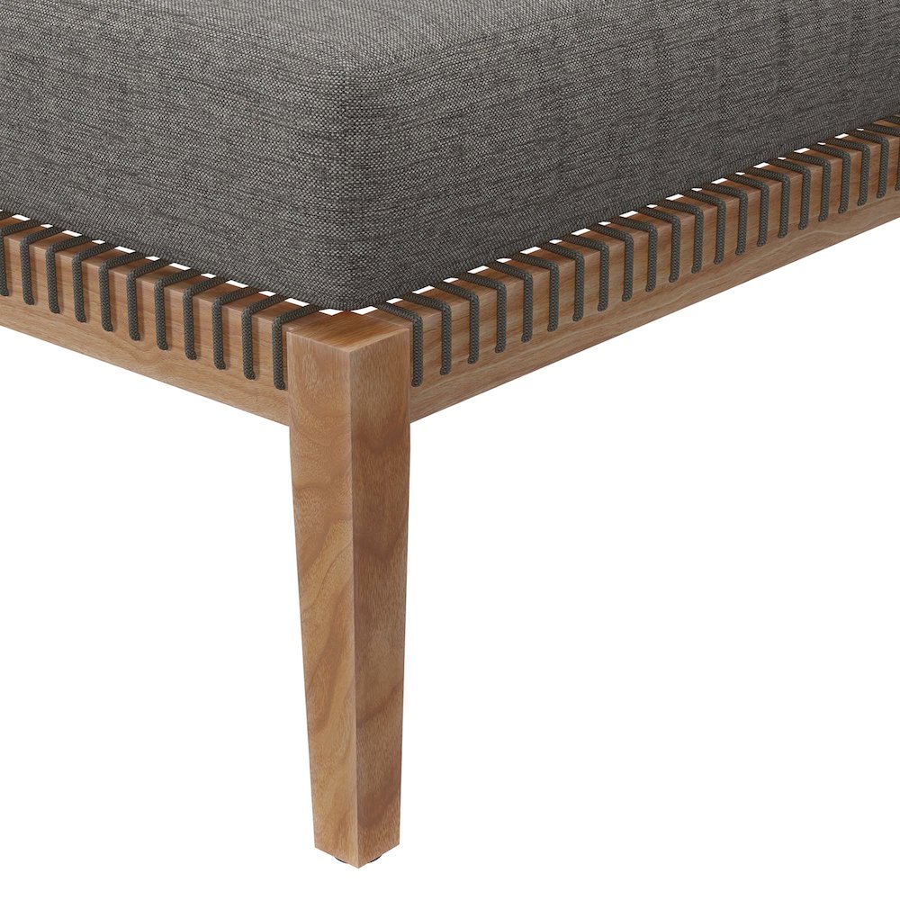 Clearwater Outdoor Patio Teak Wood Ottoman. Picture 5
