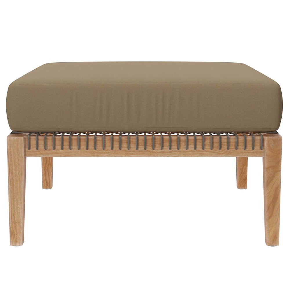 Clearwater Outdoor Patio Teak Wood Ottoman. Picture 3