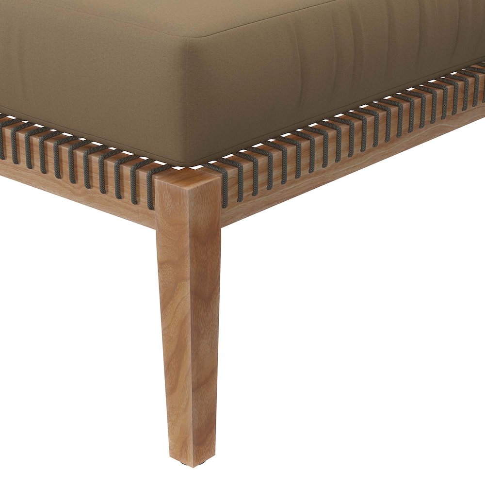 Clearwater Outdoor Patio Teak Wood Ottoman. Picture 5