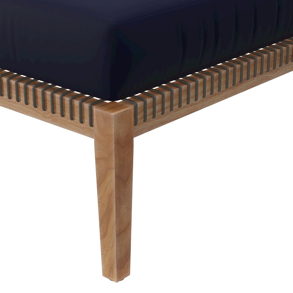 Clearwater Outdoor Patio Teak Wood Ottoman. Picture 5