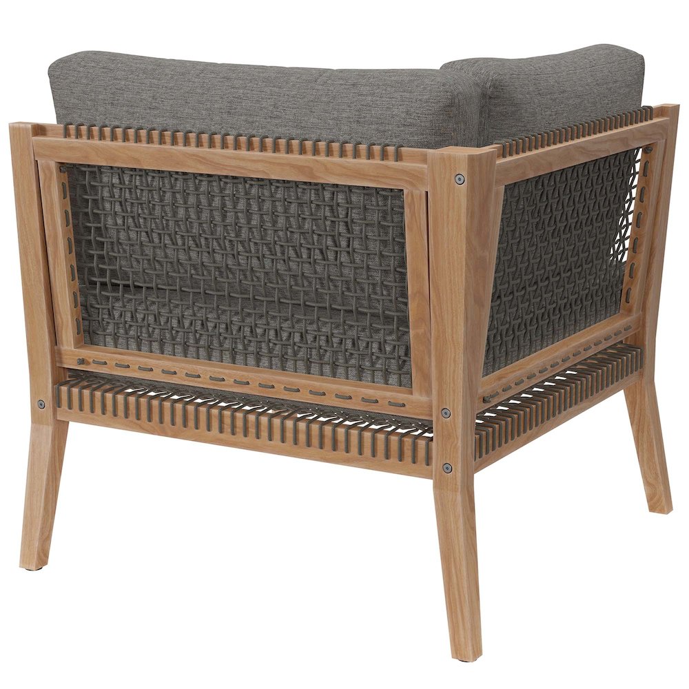 Clearwater Outdoor Patio Teak Wood Corner Chair. Picture 3