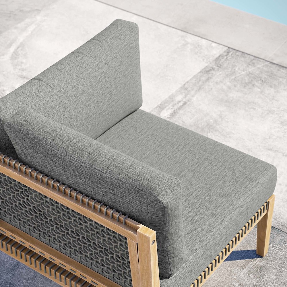 Clearwater Outdoor Patio Teak Wood Corner Chair. Picture 7