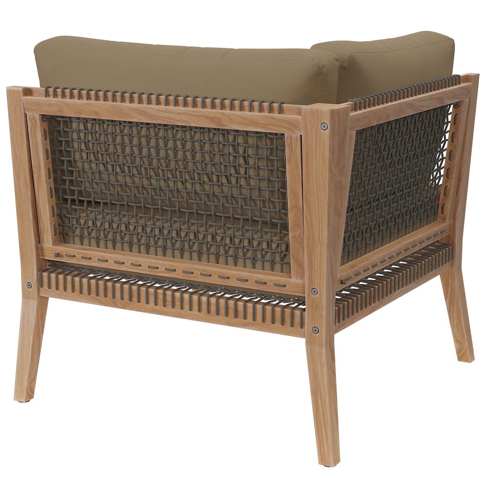 Clearwater Outdoor Patio Teak Wood Corner Chair. Picture 3