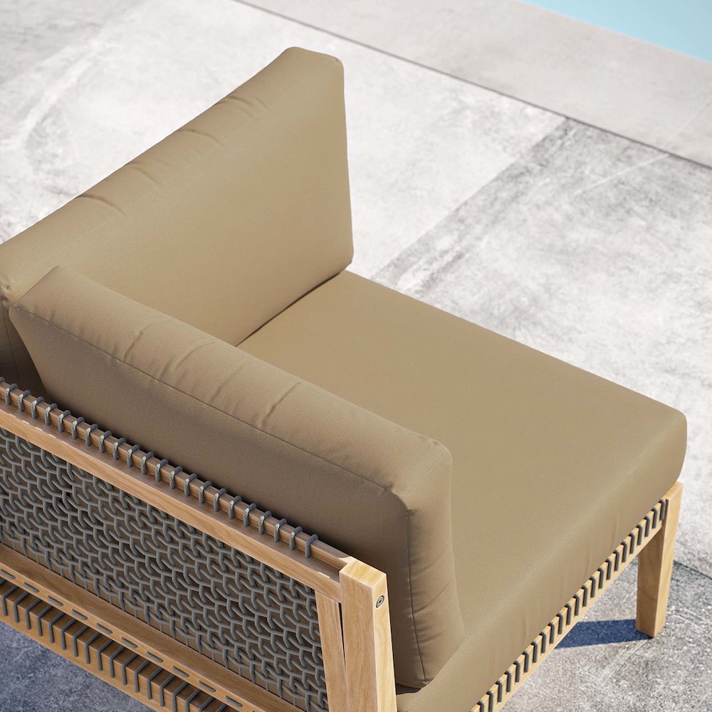 Clearwater Outdoor Patio Teak Wood Corner Chair. Picture 7