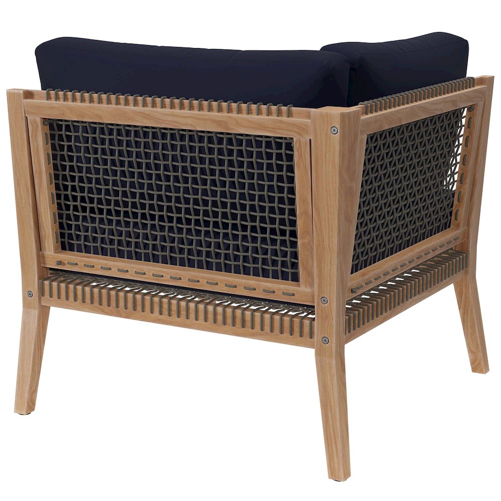 Clearwater Outdoor Patio Teak Wood Corner Chair. Picture 3