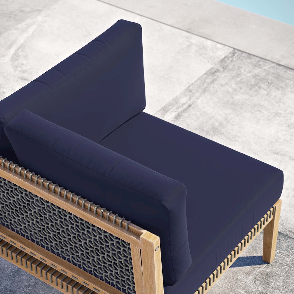 Clearwater Outdoor Patio Teak Wood Corner Chair. Picture 7