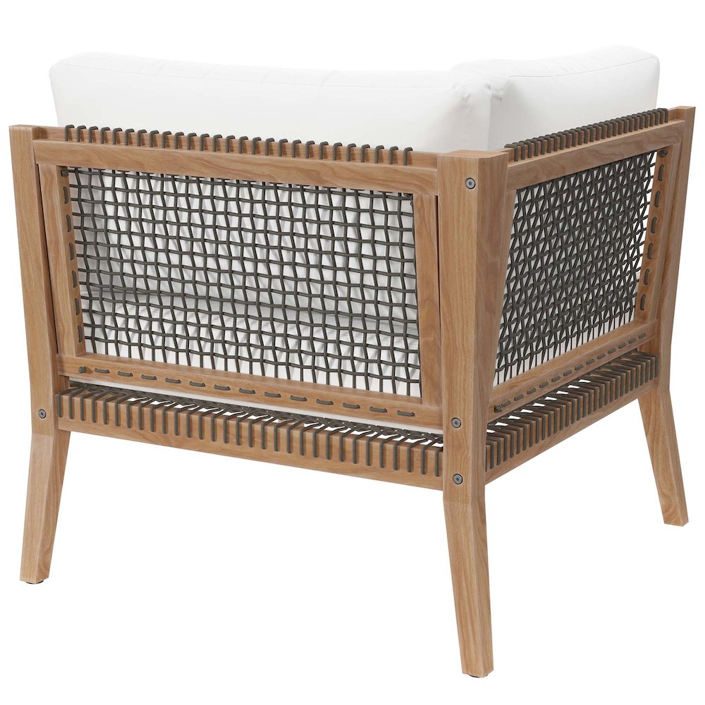 Clearwater Outdoor Patio Teak Wood Corner Chair. Picture 3