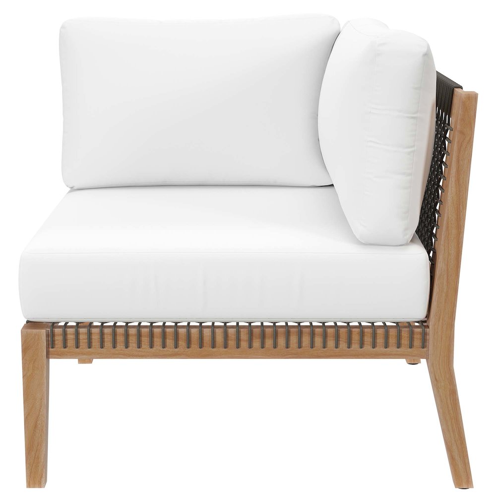 Clearwater Outdoor Patio Teak Wood Corner Chair. Picture 4