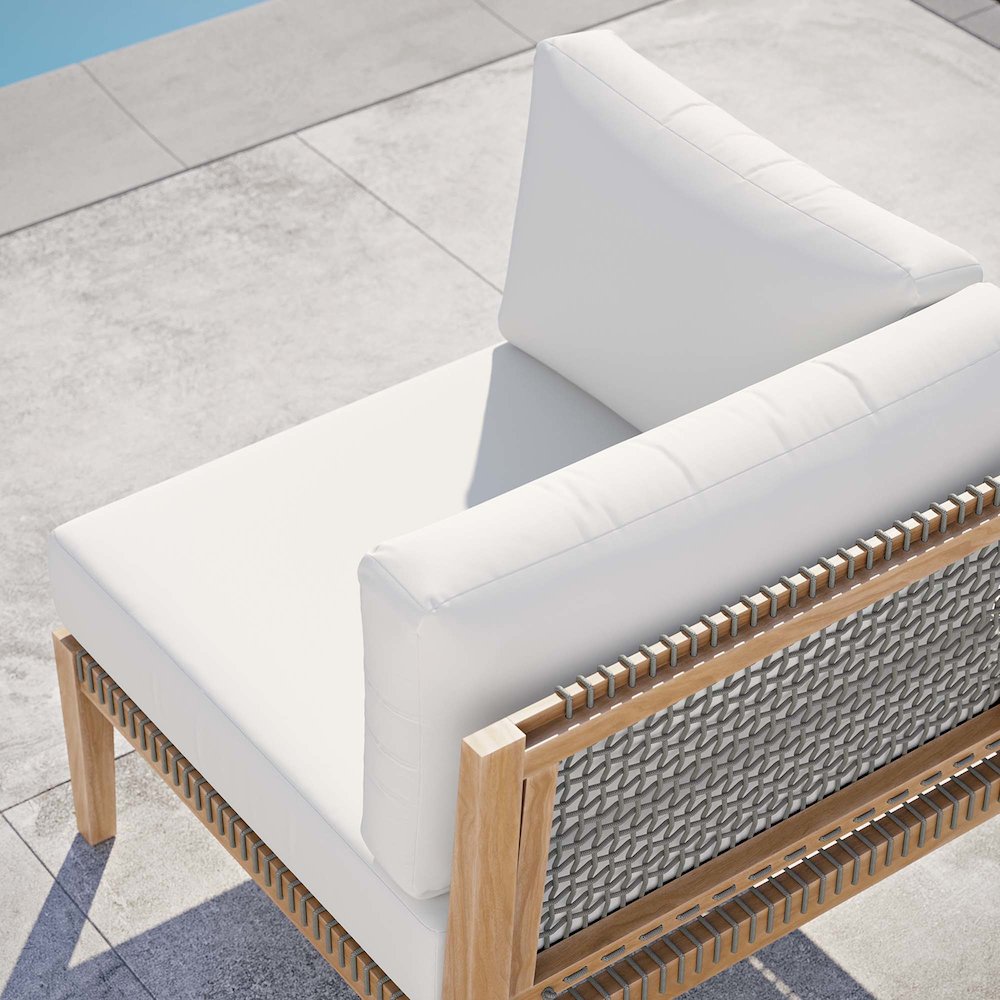 Clearwater Outdoor Patio Teak Wood Corner Chair. Picture 7