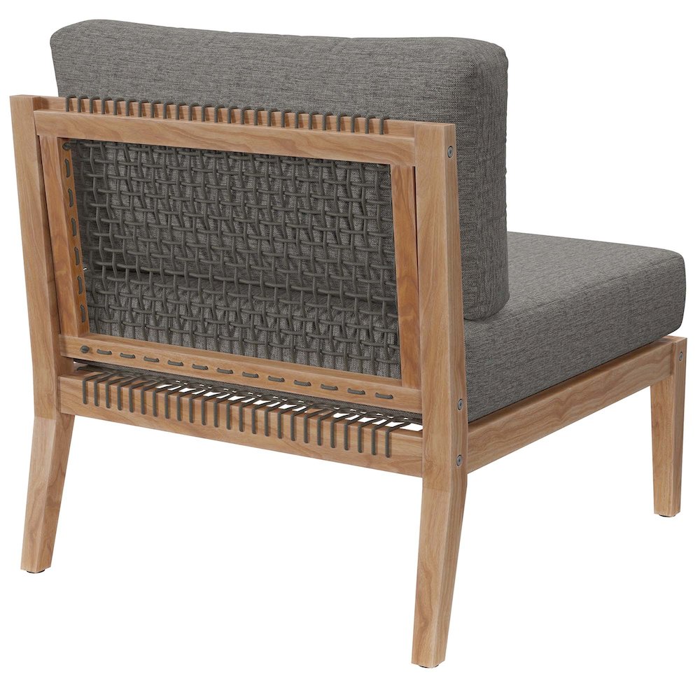Clearwater Outdoor Patio Teak Wood Armless Chair. Picture 4